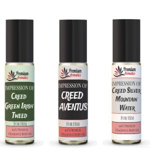 Premium Aromatics Nuestra impresión de aceite corporal de fragancia premium  Tamaño de viaje Roll on 3 Creed Set (M) Impression Premium Aromatics Nuestra impresión de aceite corporal de fragancia premium  Tamaño de viaje Roll on 3 Creed Set (M) Impression