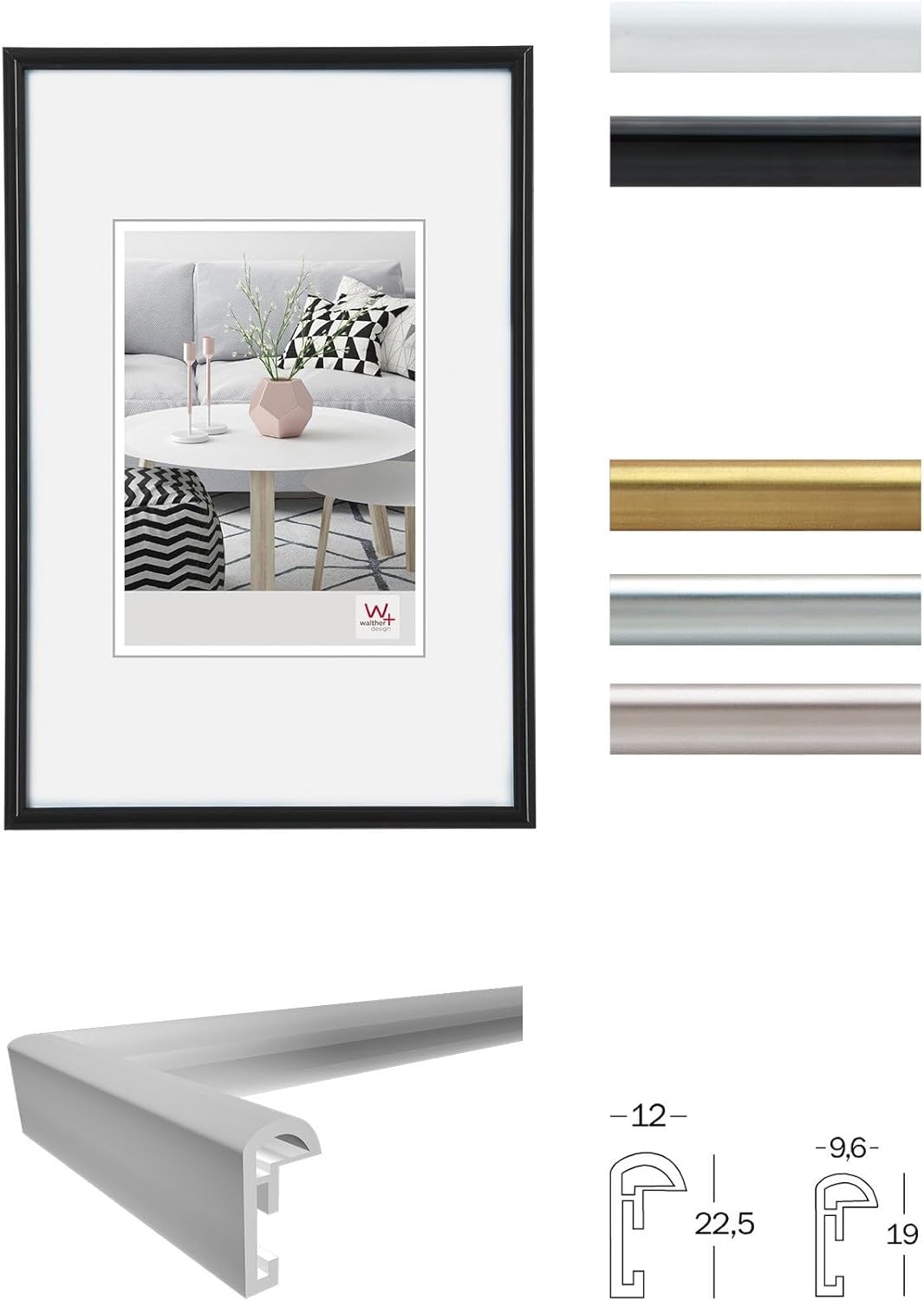 Walther Design KW090H Galeria – Marco de fotos, 23.50 x 35.50 pulgadas, color blanco