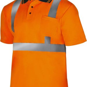JORESTECH Polo de seguridad reflectante de alta visibilidad de manga corta compatible con ANSIISEA JORESTECH Polo de seguridad reflectante de alta visibilidad de manga corta compatible con ANSIISEA