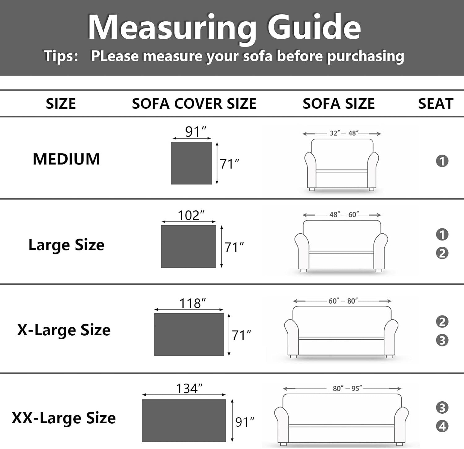 MEETSKY Funda blanca para sofá, funda para sofá biplaza reclinable, futón, protector lavable, de tela gruesa transpirable, decoración de sala de
