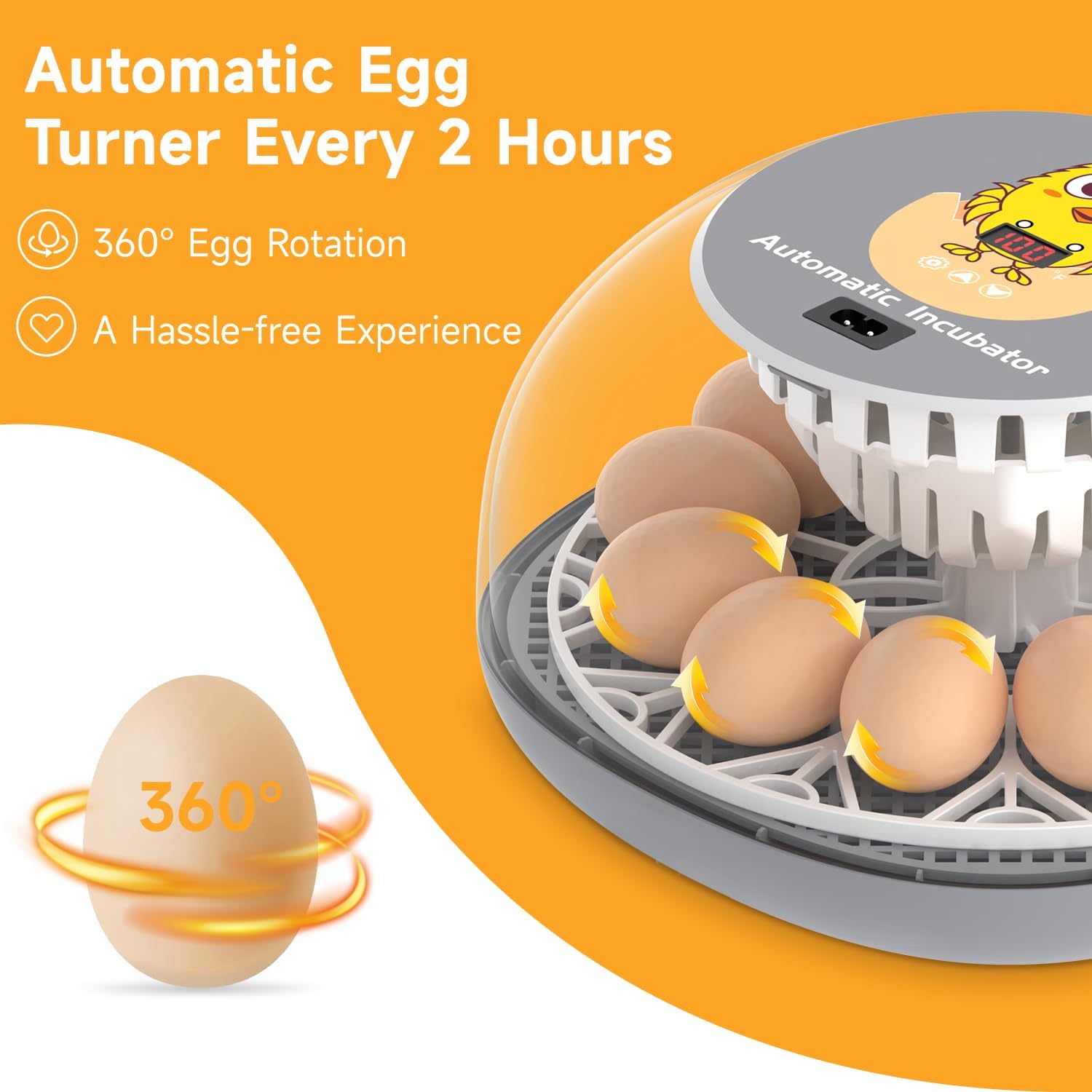 Apdoe Incubadora de 12 huevos, incubadoras para incubar huevos, girador automático de huevos con control de temperatura, vela de huevos, reposición