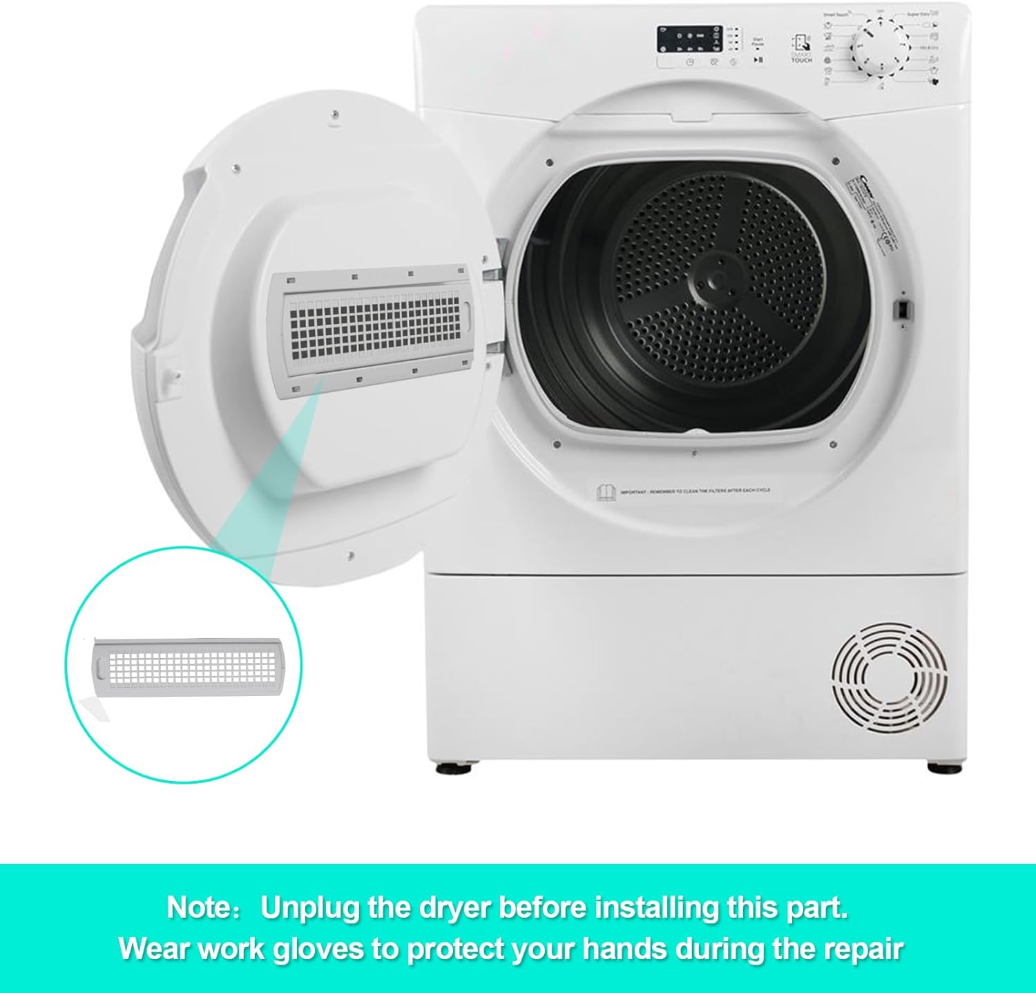 Nuevo WE01X25914 Filtro de pantalla de pelusa para secadora compatible con GE, lavadora y secadora Hotpoint