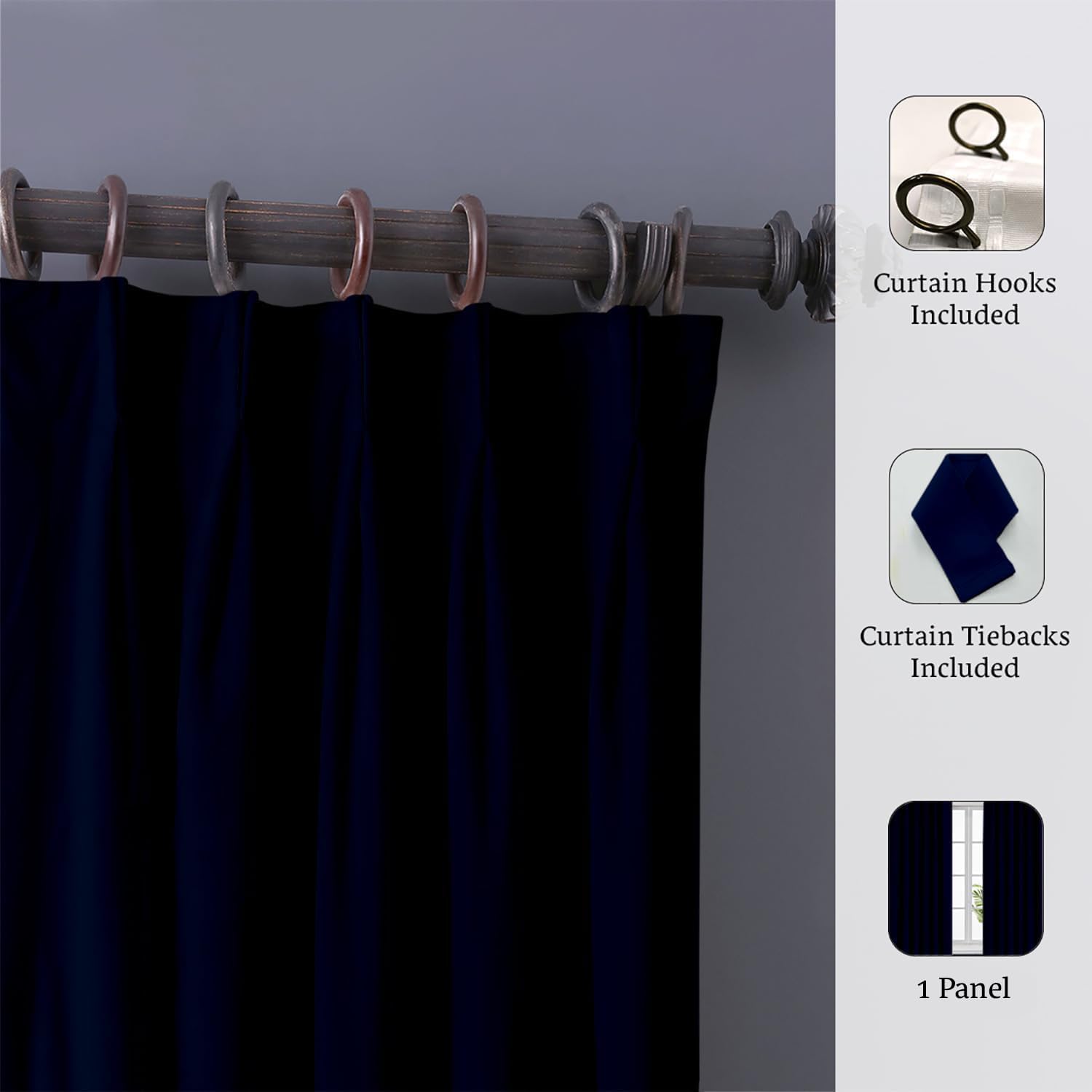 Magic Drapes Cortina opaca plisada doble para oscurecer la habitación, a prueba de derrames, con aislamiento térmico, lavable a máquina, paneles de
