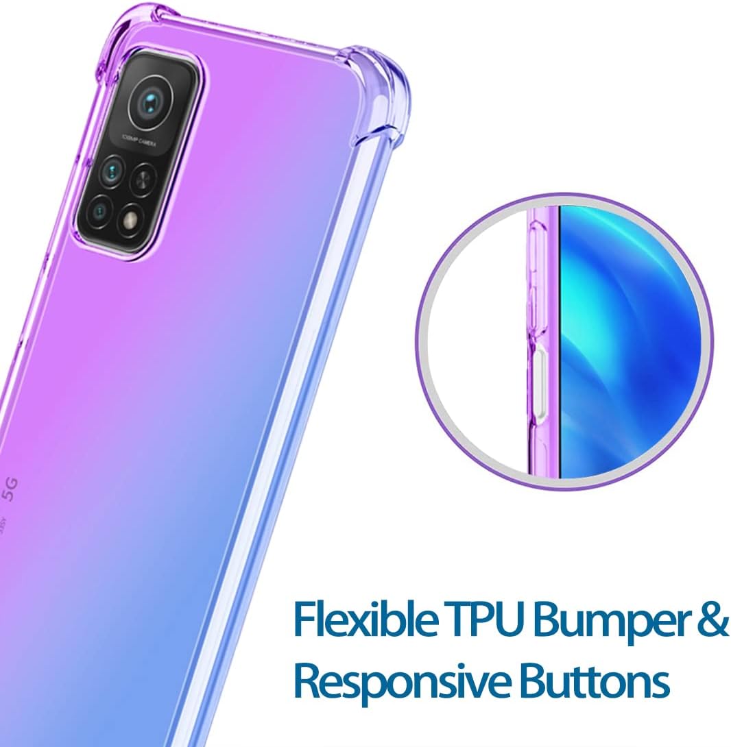 KOARWVC Funda para Mi 10T 5GMi 10T Pro 5GRedmi K30S M2007J3SY Caso, Crystal Clear Case Gradient Slim Anti Scratch TPU A prueba de golpes Funda