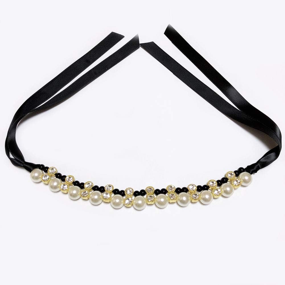PetFavorites – Collar con 2 filas de perlas de diamante para perro, gato, perlas, collar con abalorio de cinta para perros pequeños, chica,