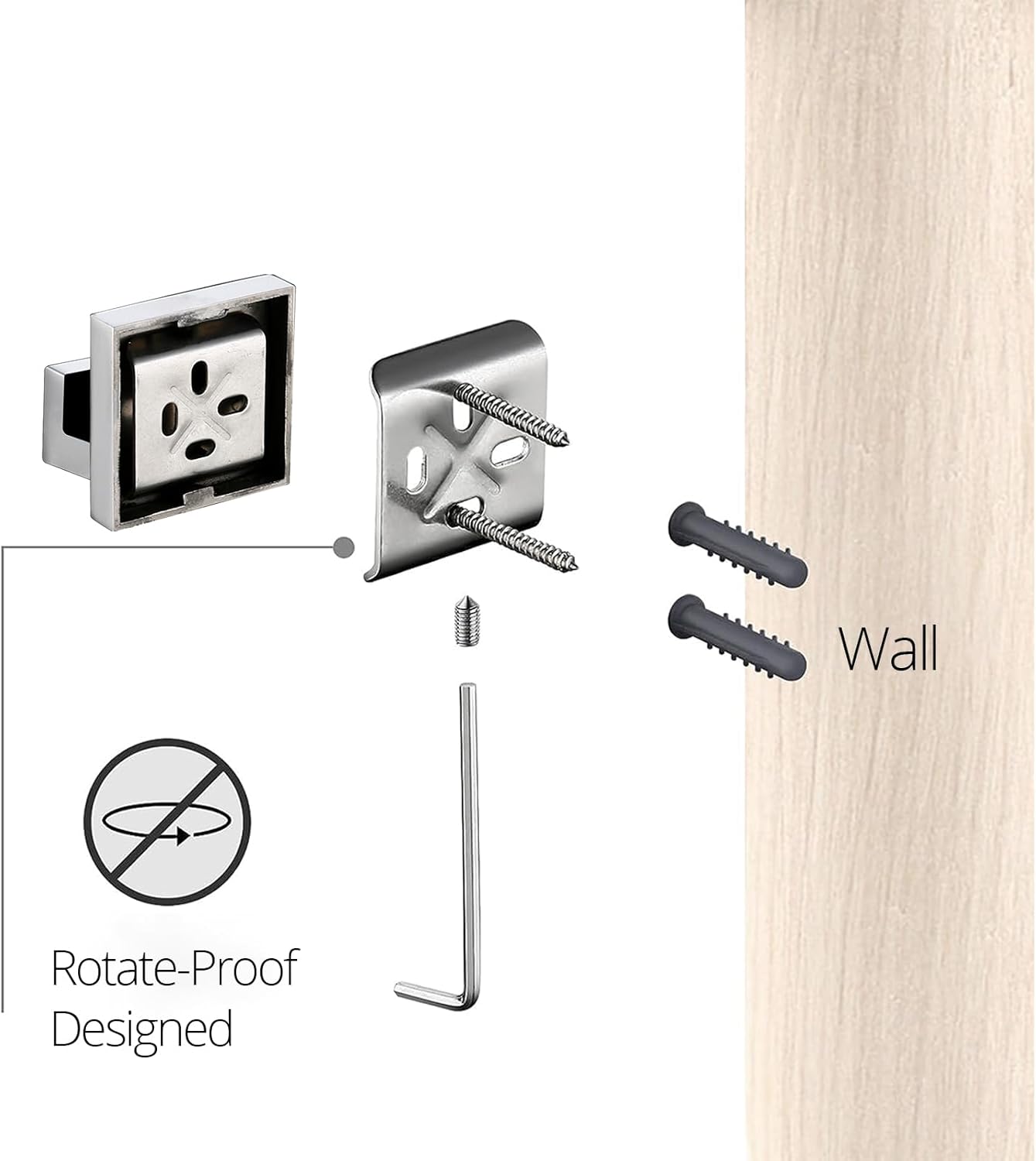 BAGNOLUX Pholished – Juego de accesorios de baño cromados, juego de 4 piezas de toallero montado en la pared, resistente, 23.6 pulgadas