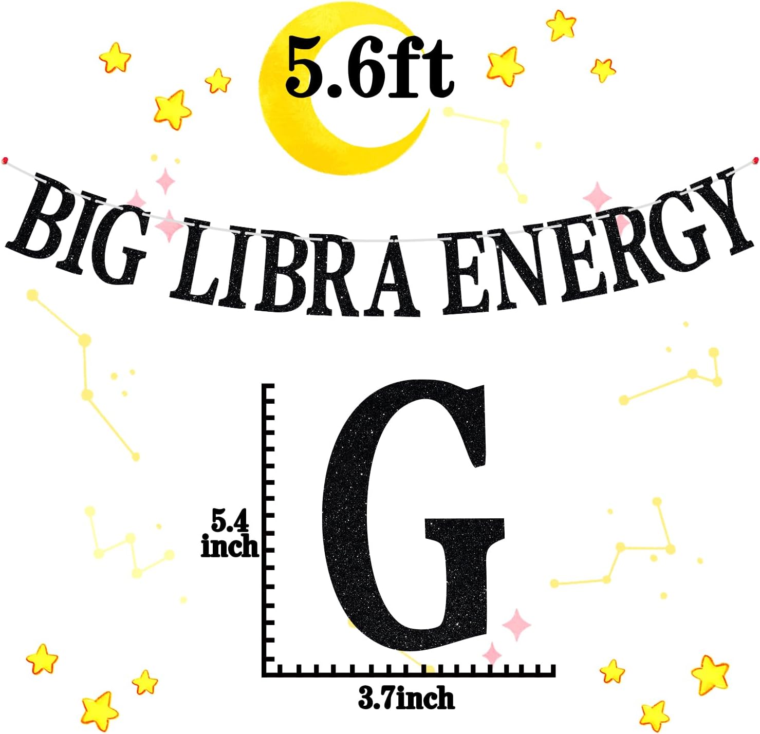 Big Libra Energy – Cartel de cumpleaños, temporada de Libra, zodiaco Libra, horóscopo, astrología, 12 suministros de decoración de fiesta de