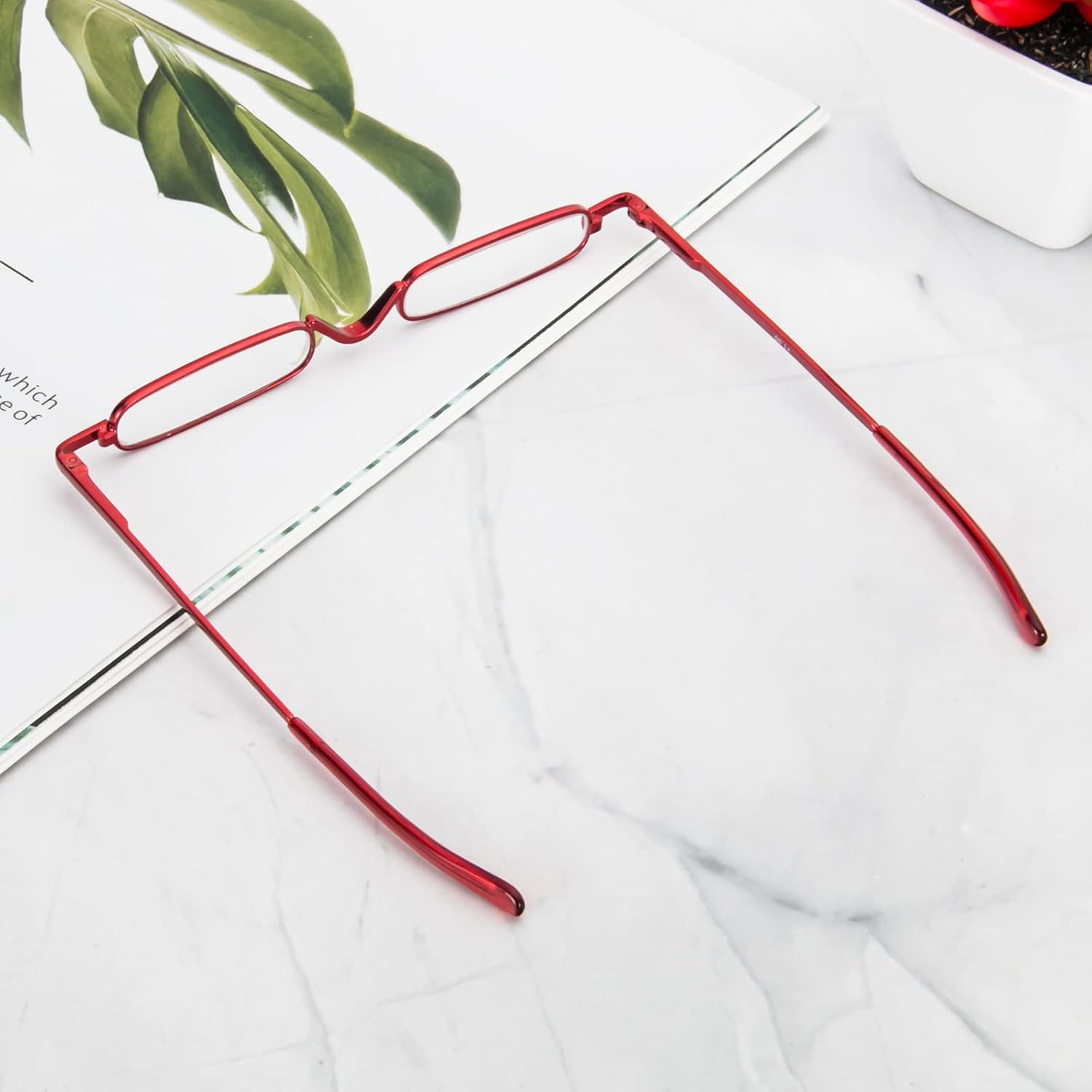 DXYXYO Mini lentes de lectura para mujeres y hombres, compactos, pequeños, de bolsillo, con estuche portátil