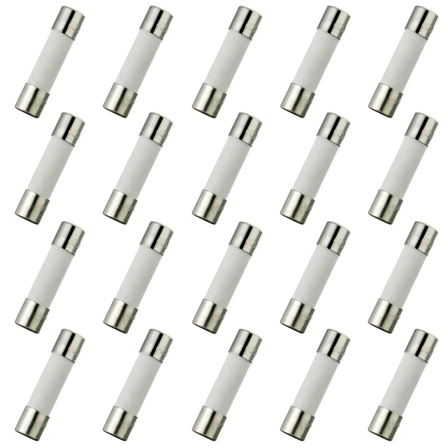 BOJACK T2.5AL250V 0.197×0.787 in 2.5A 250V Fusibles de cerámica de soplado lento de 2.5 amperios 250 voltios 0.2×0.78 pulgadas fusibles de retardo