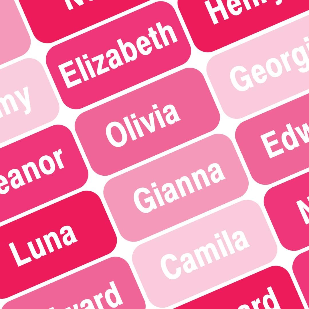Etiquetas de nombre impermeables personalizadas a presión y pegan con nombre personalizado en etiquetas de la ropa. Etiquetas personalizables con