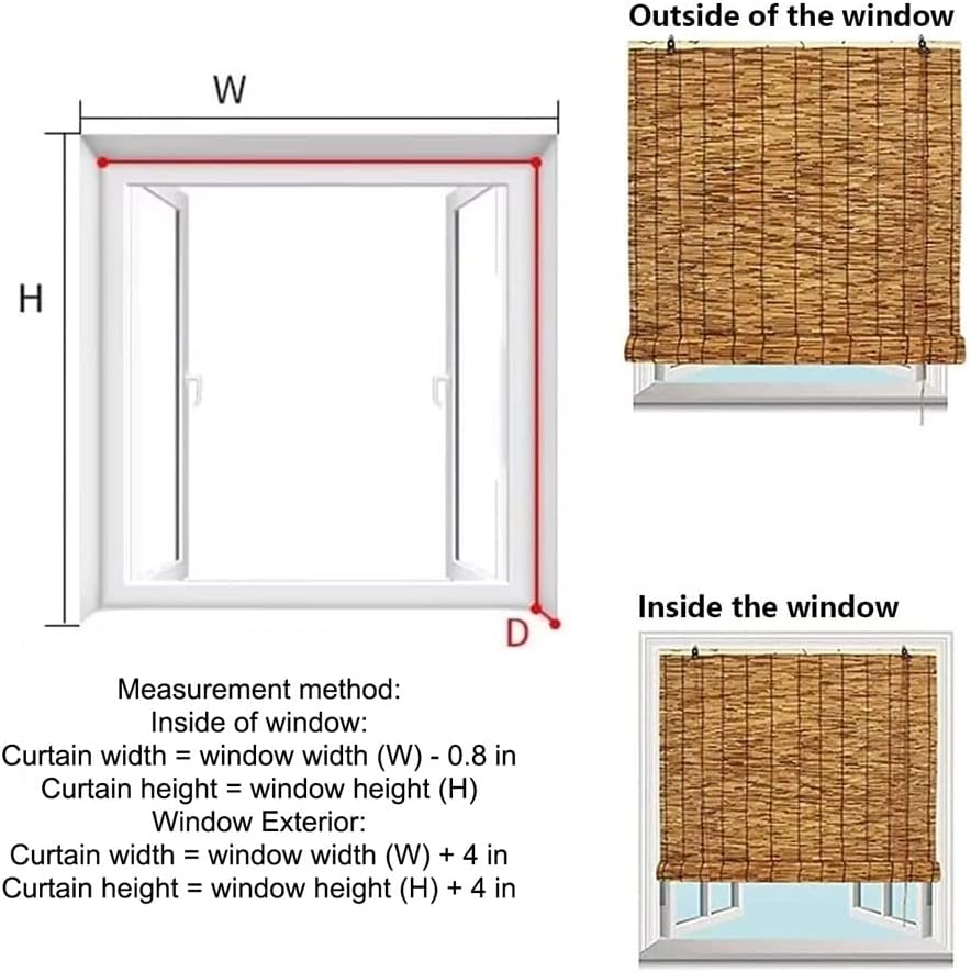 Persianas de patio enrollables, persianas de bambú para exteriores, persianas de caña de sombreado con aislamiento Thernal, pantalla de bambú opaca,