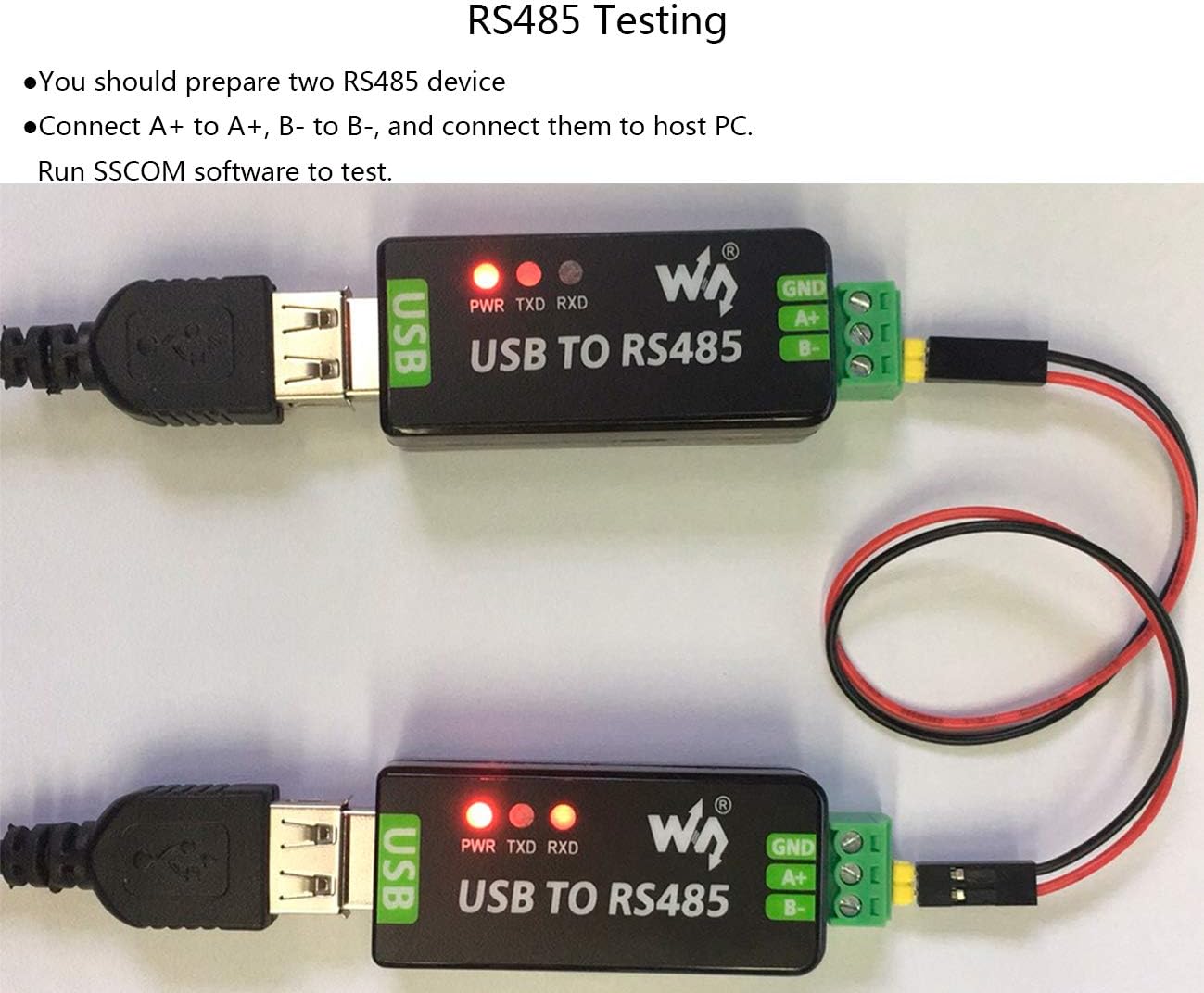 Adaptador industrial del convertidor USB a RS485 original FT232RL y SP485EEN Comunicación rápida circuitos de protección integrados Fusible