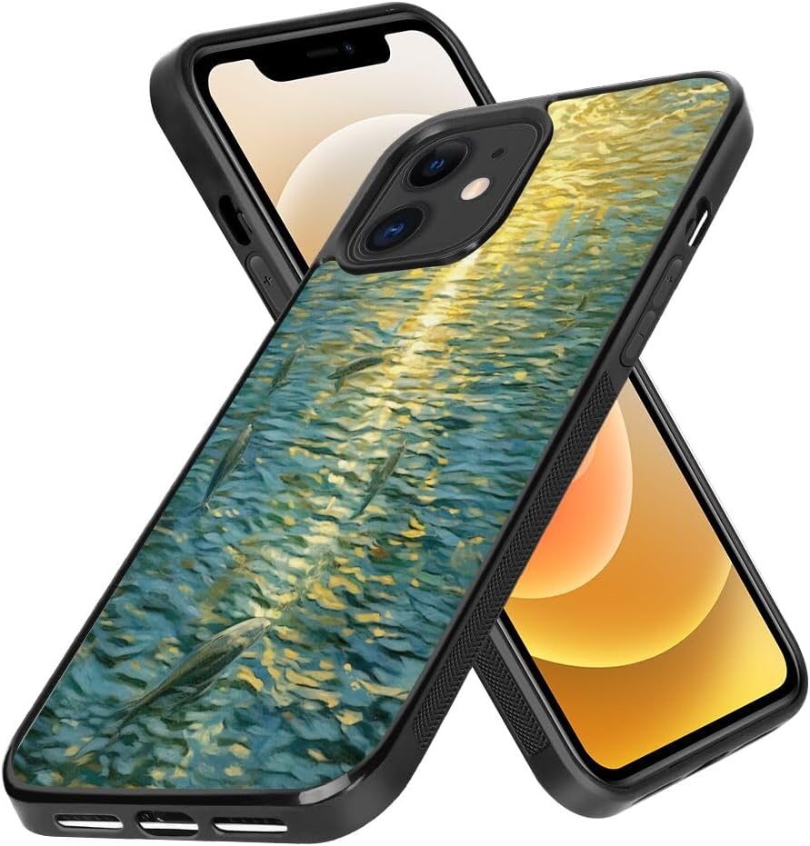 Case for iPhone 12 Mini Dolphin-aa253 Pattern Shockproof Slim TPU Rubber Material Black Frame Cellphone Mobile Case FHW
