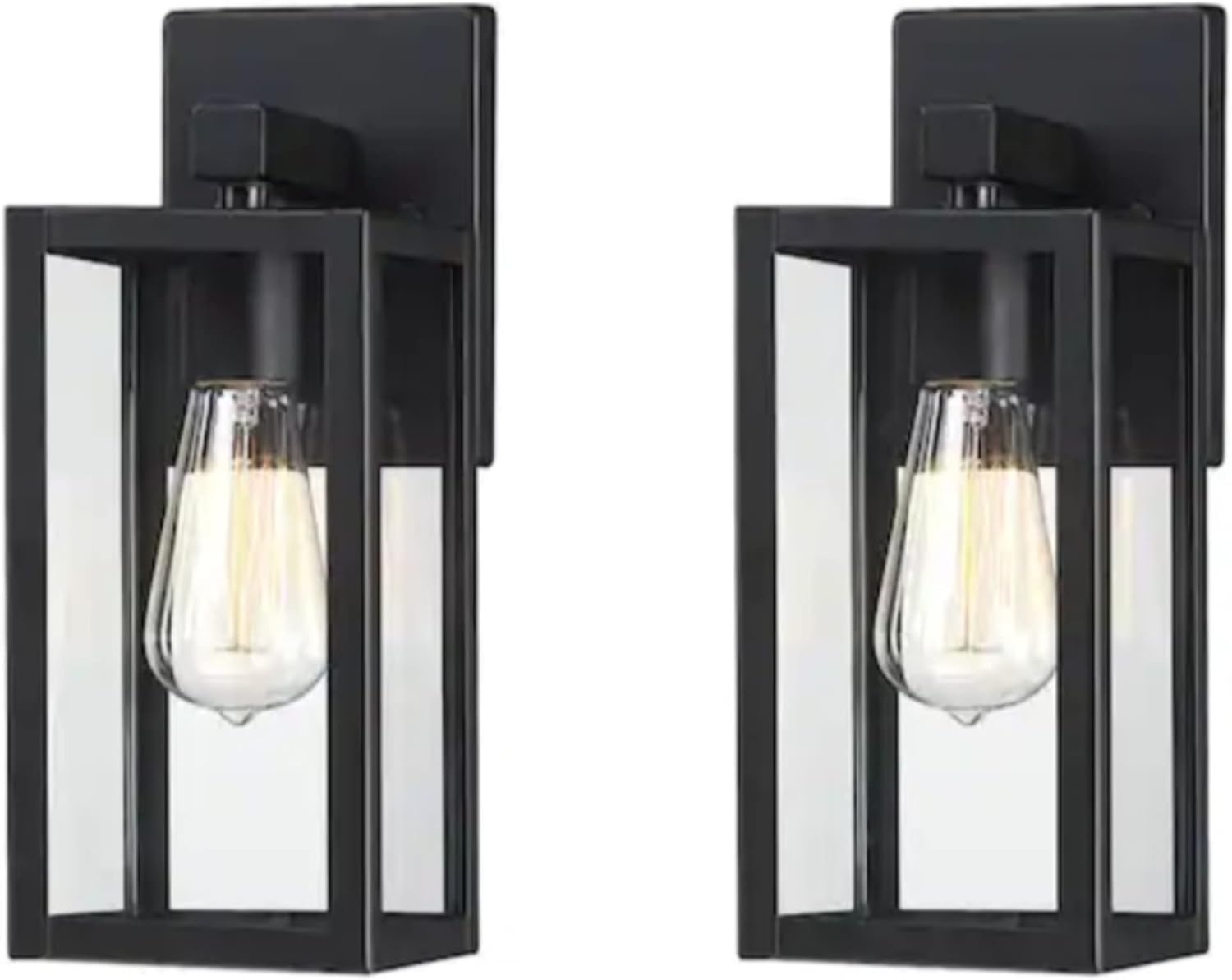 Hukoro Martin – Farol de pared para exteriores negro mate (2 unidades)