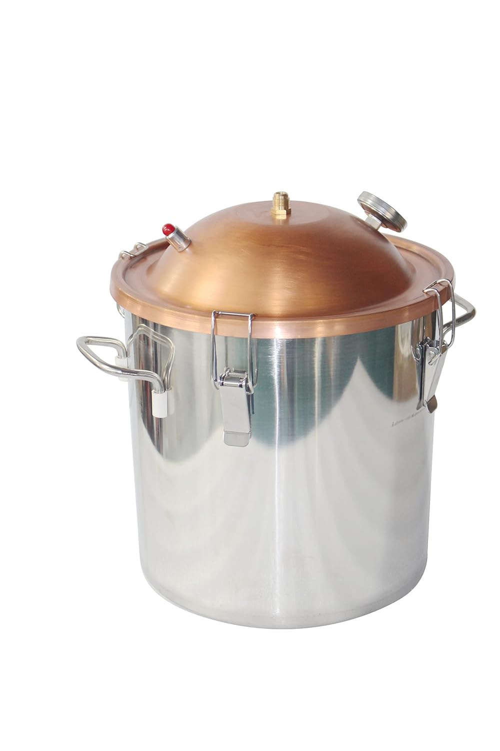 Destilador de agua con tapa de cobre con golpe de barril (cobre, 5 galones)
