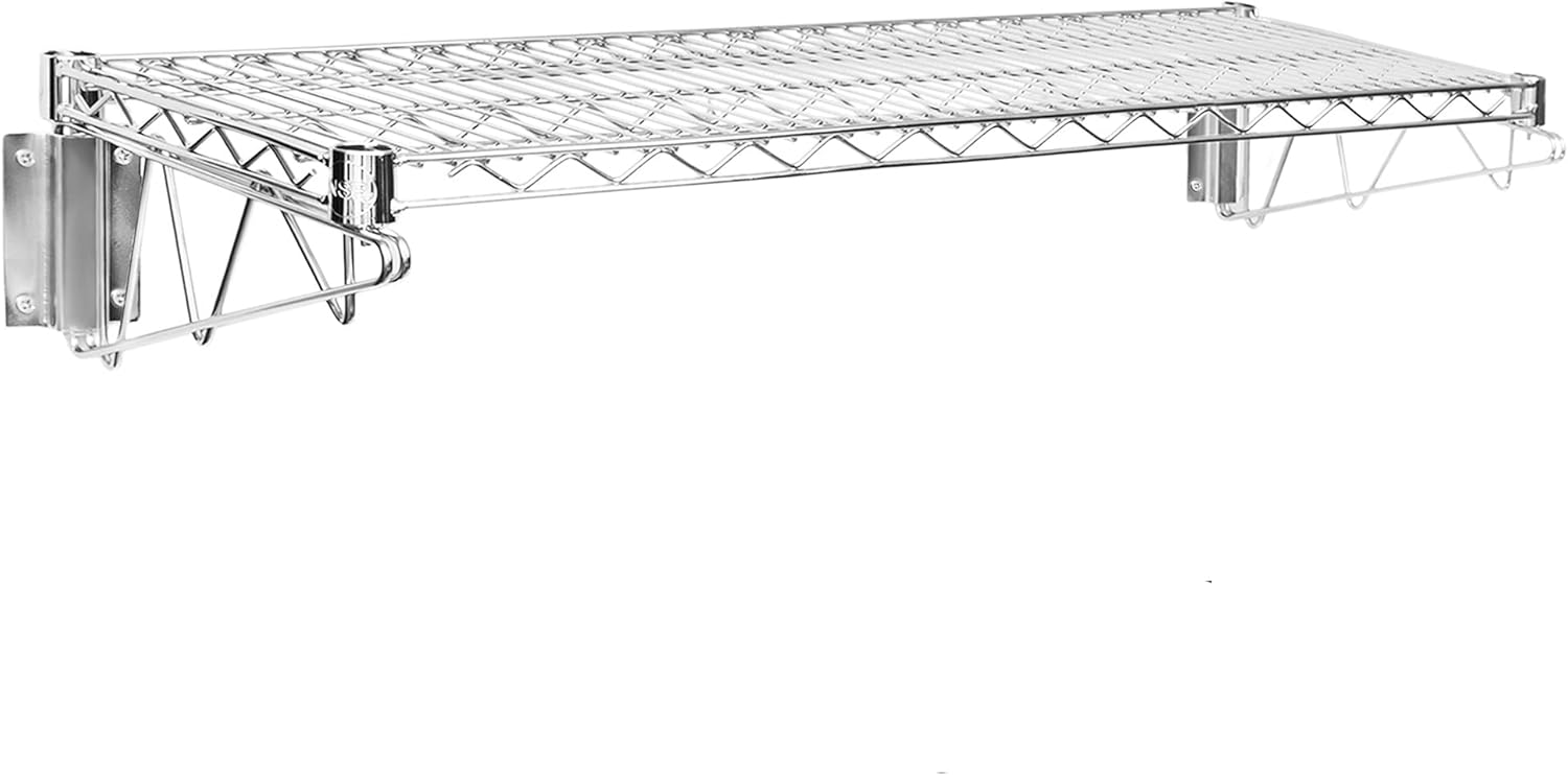 Estante de alambre para montaje en pared (cromo, 14″ de profundidad x 36″ de ancho)