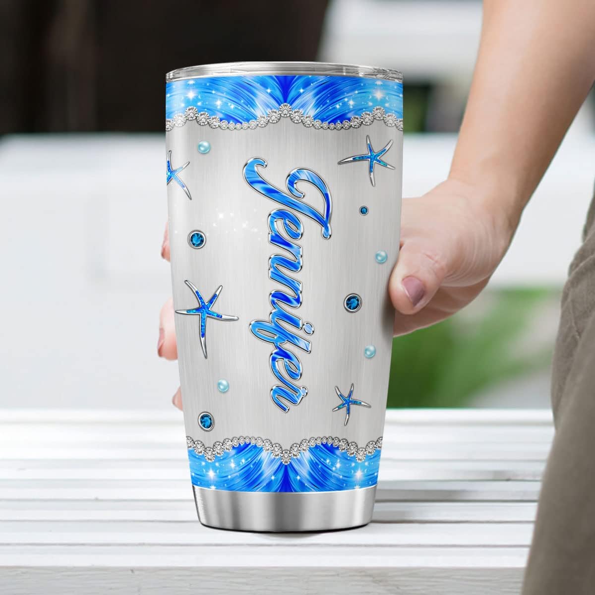 Vasos de café personalizados con tapa, diseño de delfín, taza de viaje de acero inoxidable, tazas aisladas de doble pared para niños, adultos,