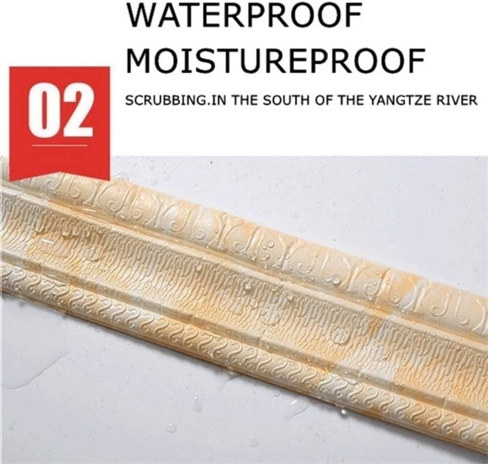 Adhesivo impermeable 3D para borde de pared, borde de espuma, bordes de espejo, removibles, autoadhesivos, calcomanías para cocina, baño, 3.1 x 92
