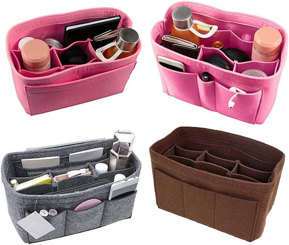 Bolsa de cosméticos Multi-Rejillas Impermeable Gran Capacidad Maquillaje Cosméticos Bolsa de Almacenamiento Organizador de Fieltro Rojo XL