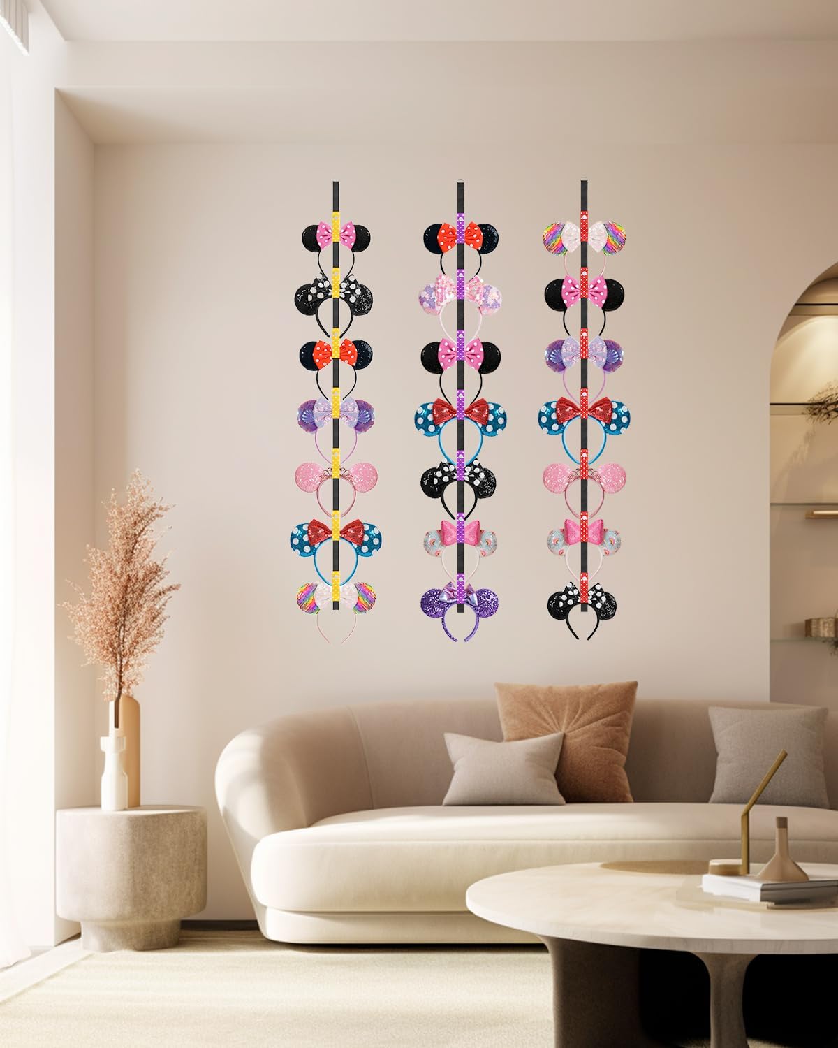 3 soportes para diadema de orejas de Disney, organizadores montados en la pared para mostrar orejas de Mickey Mouse
