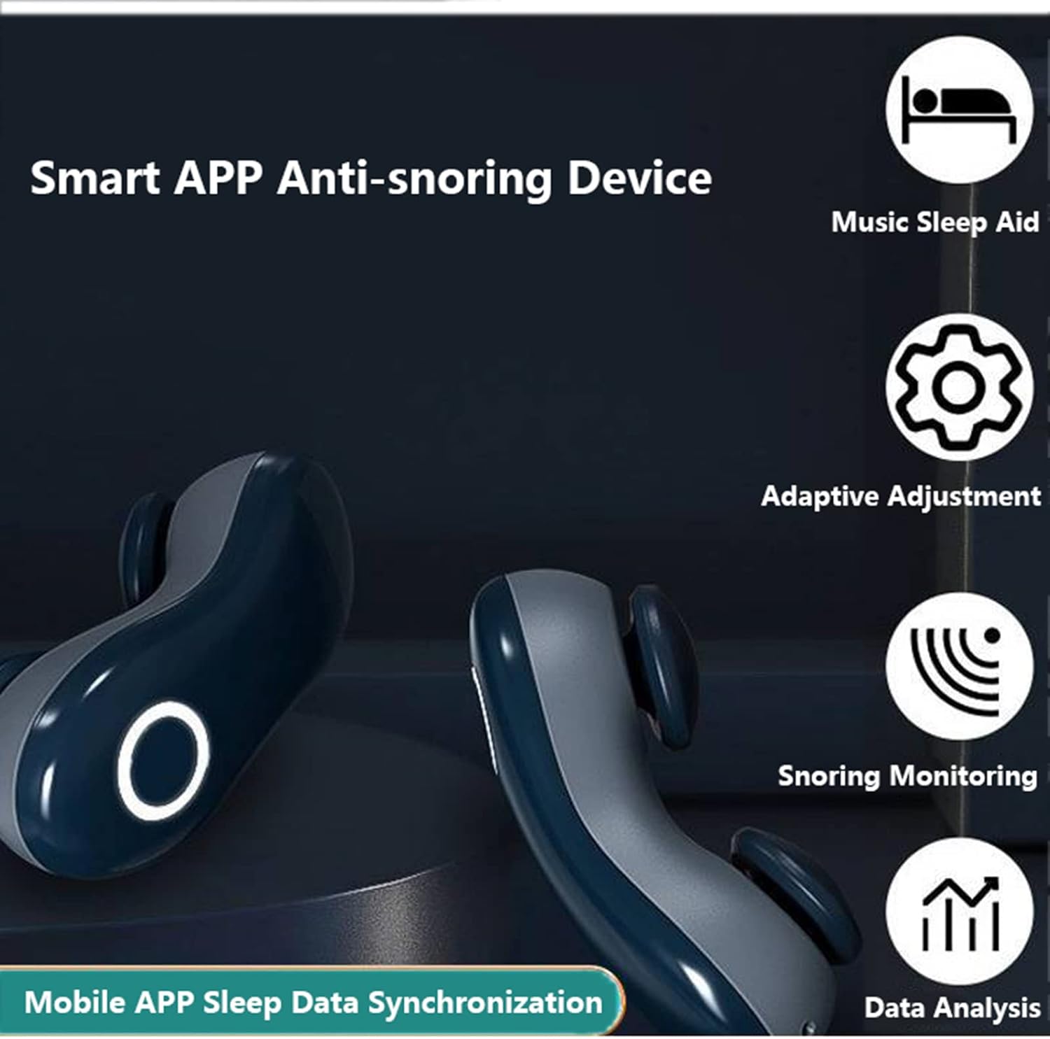 Solución automática de ronquidos para parar ronquidos Solución profesional eléctrica inteligente anti ronquidos con tecnología Bluetooth registra y