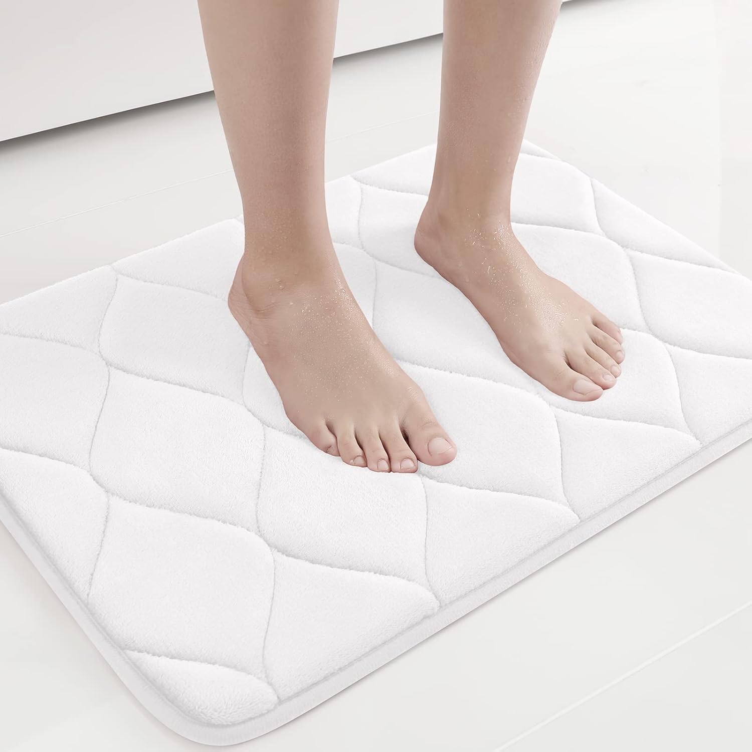 Colorxy – Alfombra de baño de espuma viscoelástica, ultrasuave y antideslizante, absorbe el agua, lavable a máquina, tapete para suelos de cocina y