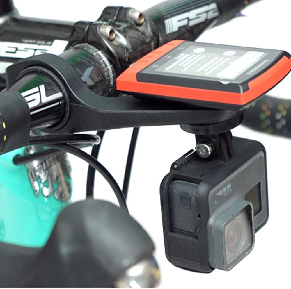 Soporte delantero para computadora, soporte de medidor de código de bicicleta + adaptador para GoPro, accesorios soporte para odómetro para Garmin