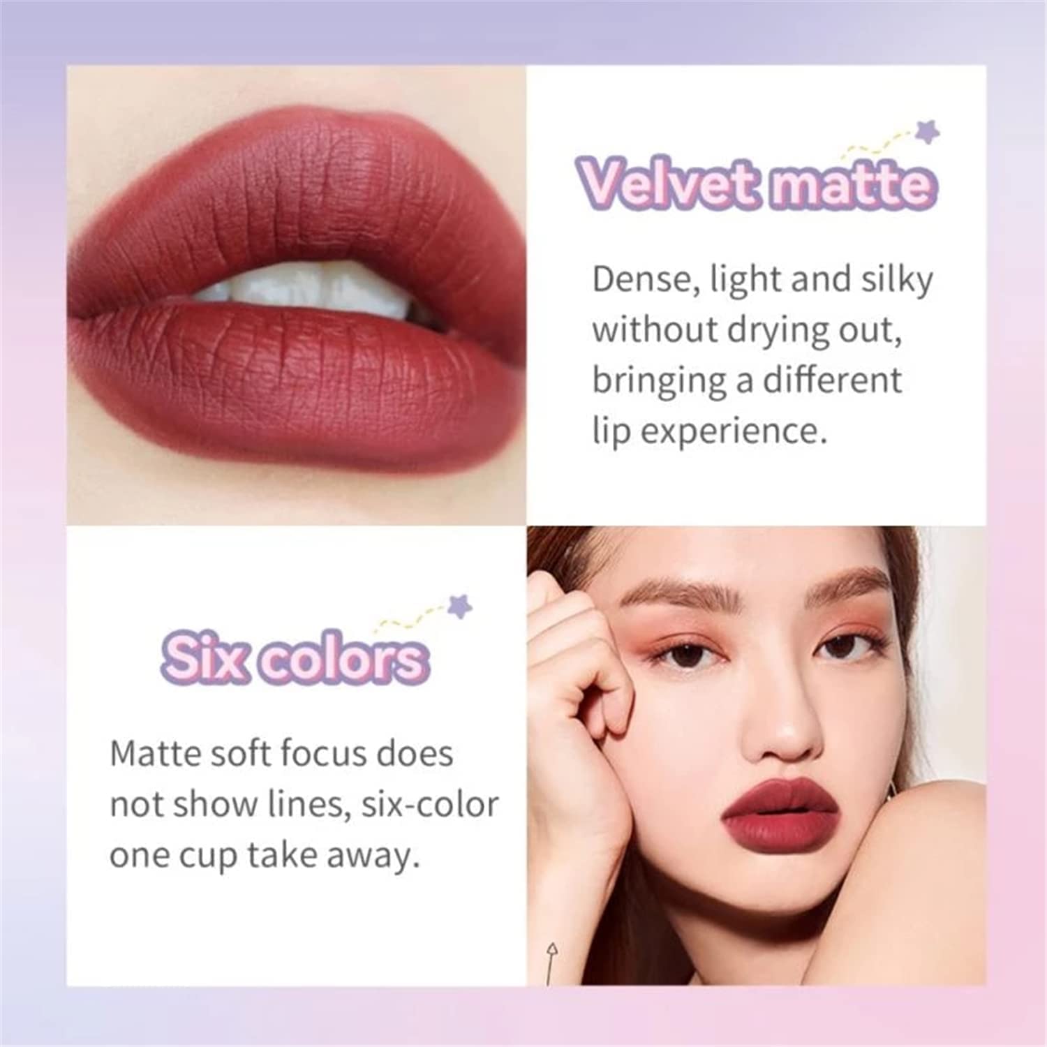 Mini lindo juego de lápices labiales, 16 lápices labiales mate, 16 colores, terciopelo, impermeable, de larga duración, lápiz labial mate, juego de