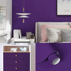 XRUIBZI Papel tapiz morado oscuro sólido de 15.8 x 393 pulgadas, papel tapiz de vinilo para despegar y pegar, papel de contacto puro, papel de XRUIBZI Papel tapiz morado oscuro sólido de 15.8 x 393 pulgadas, papel tapiz de vinilo para despegar y pegar, papel de contacto puro, papel de