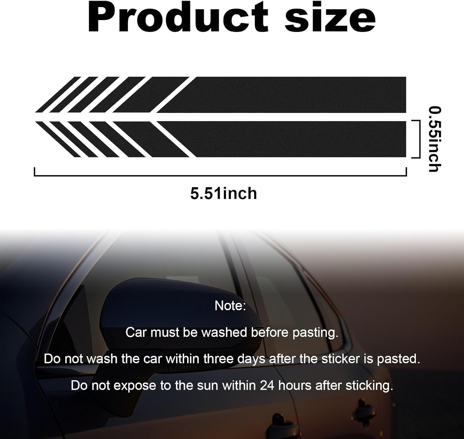 2 calcomanías para espejo retrovisor de automóvil, calcomanías de vinilo impermeable para espejos retrovisores de vehículos, accesorios universales