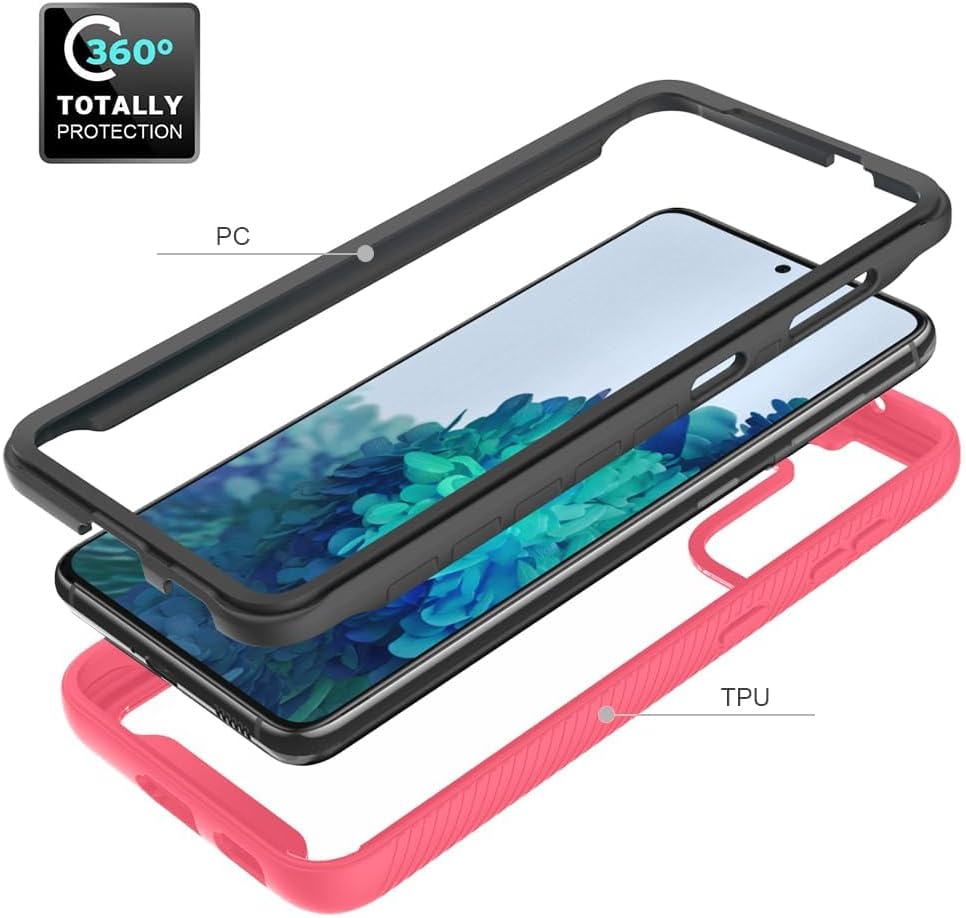 Asuwish Funda de teléfono para Samsung Galaxy S21 5G de 6.2 pulgadas con protector de pantalla de vidrio templado y soporte delgado, híbrida,
