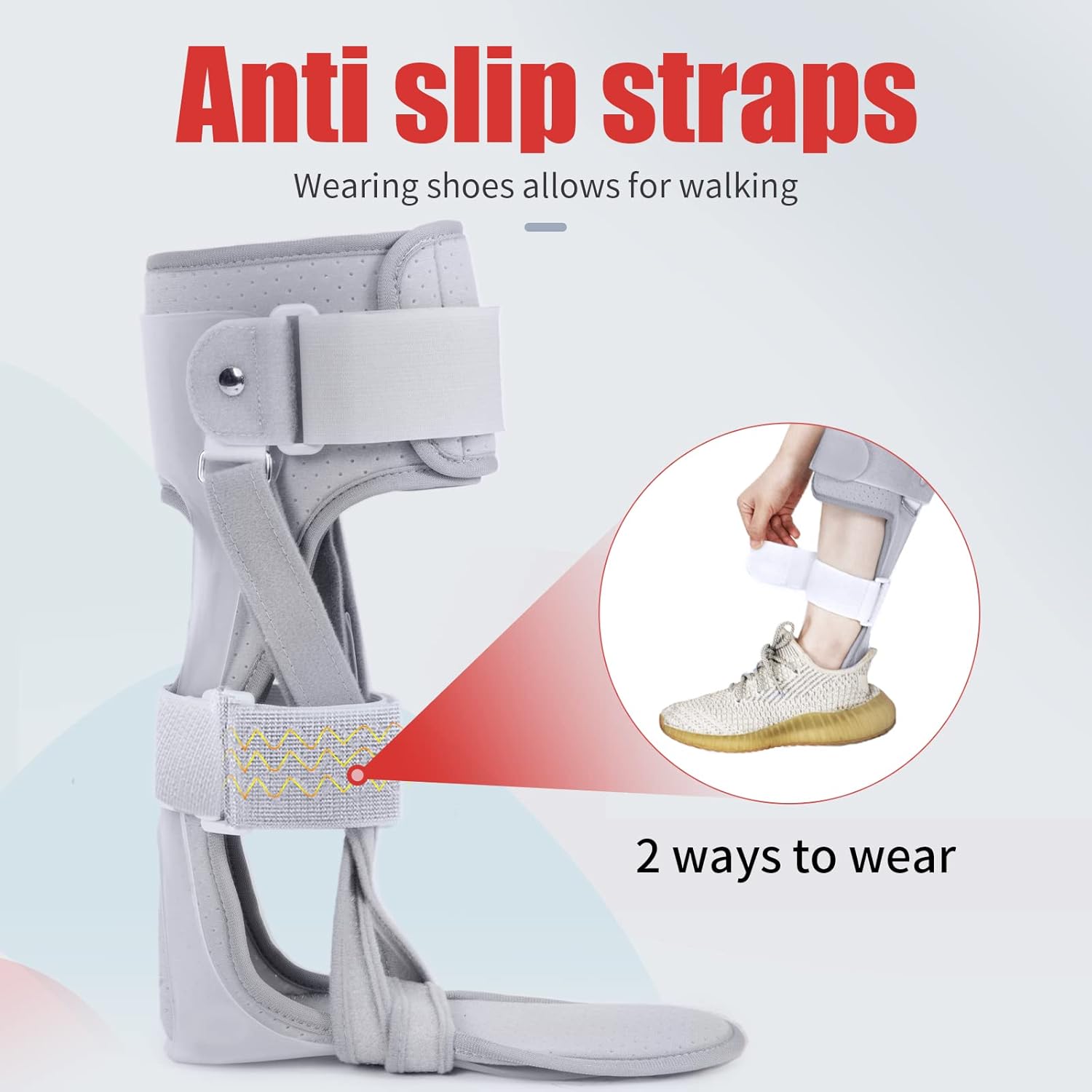 Medical AFO – Soporte de caída de pie para caminar, soporte AFO para caminar con zapato, ortesis de tobillo y pie para accidente cerebrovascular,