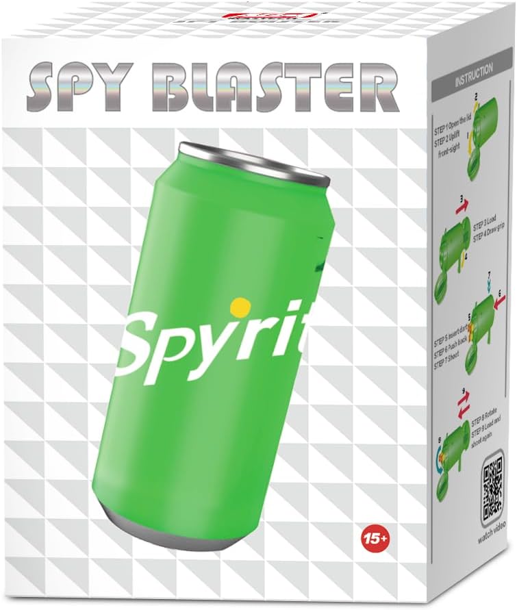AGM MASTECH Pistola de juguete transformadora de latas de soda, dispara dardos de espuma suave, incluye objetivo de disparo, regalo ideal para niños