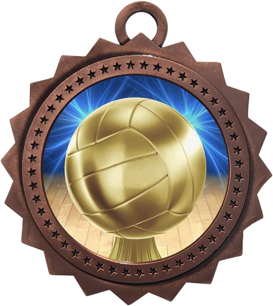 Express Medals Varios paquetes de 10 estilos de medallas de premio de voleibol con cintas para el cuello Premio Trofeo Premio Regalo