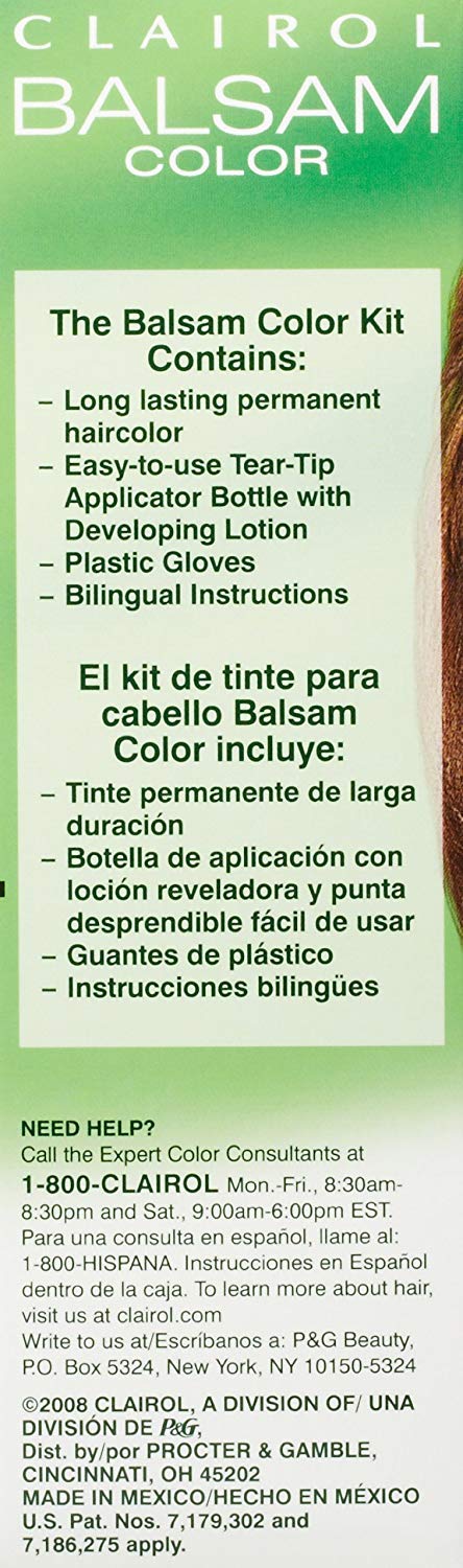 Clairol Balsam – Tinte permanente para el cabello, color rubio pálido 600, 3 unidades