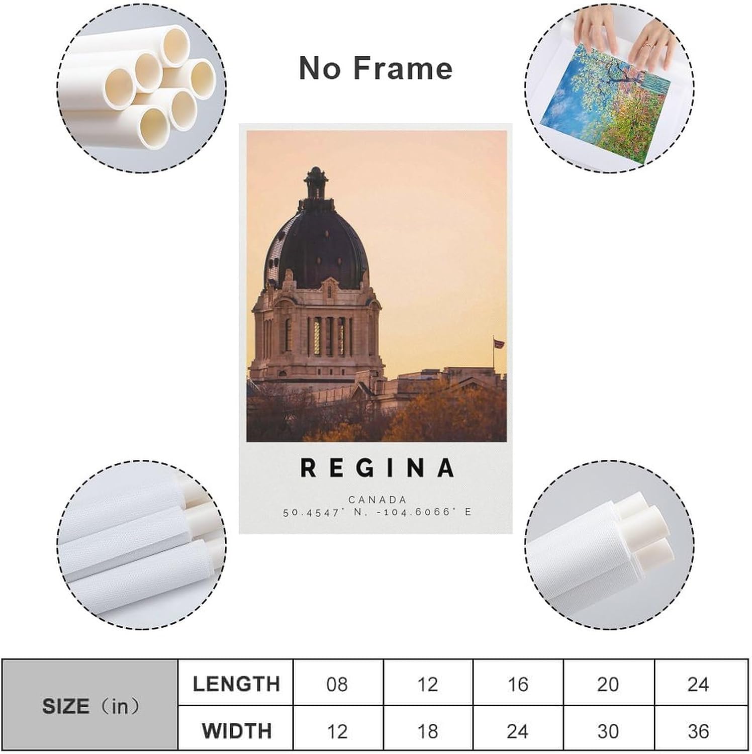 Regina Foto Dekor, Regina Geschenk Reise Druck,Saskatchewan,Büro Wandkunst, Canvas Wall Art Print Poster For Home School Office Decor Unframe-style