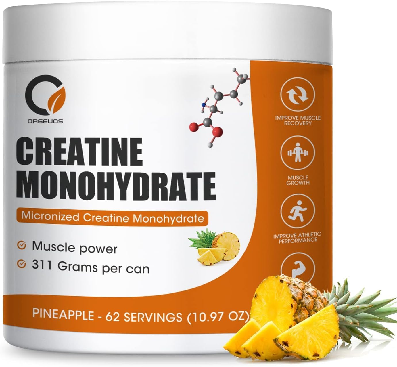 Creatina para mujeres y hombres, creatina micronizada monohidrato en polvo, reduce el tiempo de recuperación, aumenta la masa muscular magra,