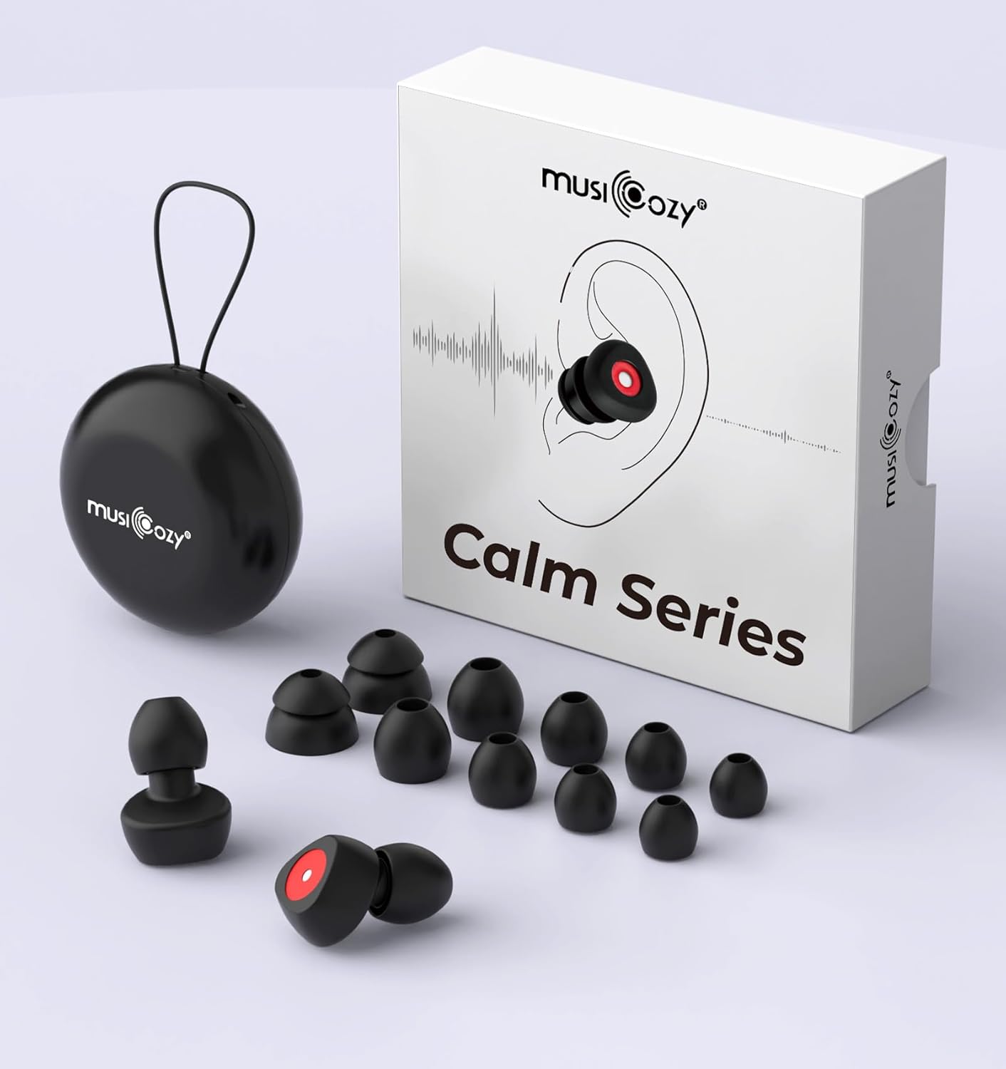 MUSICOZY Tapones suaves para los oídos, reducción de ruido de 35 dB, tapones de silicona reutilizables para dormir, ronquidos, conciertos, aviones,