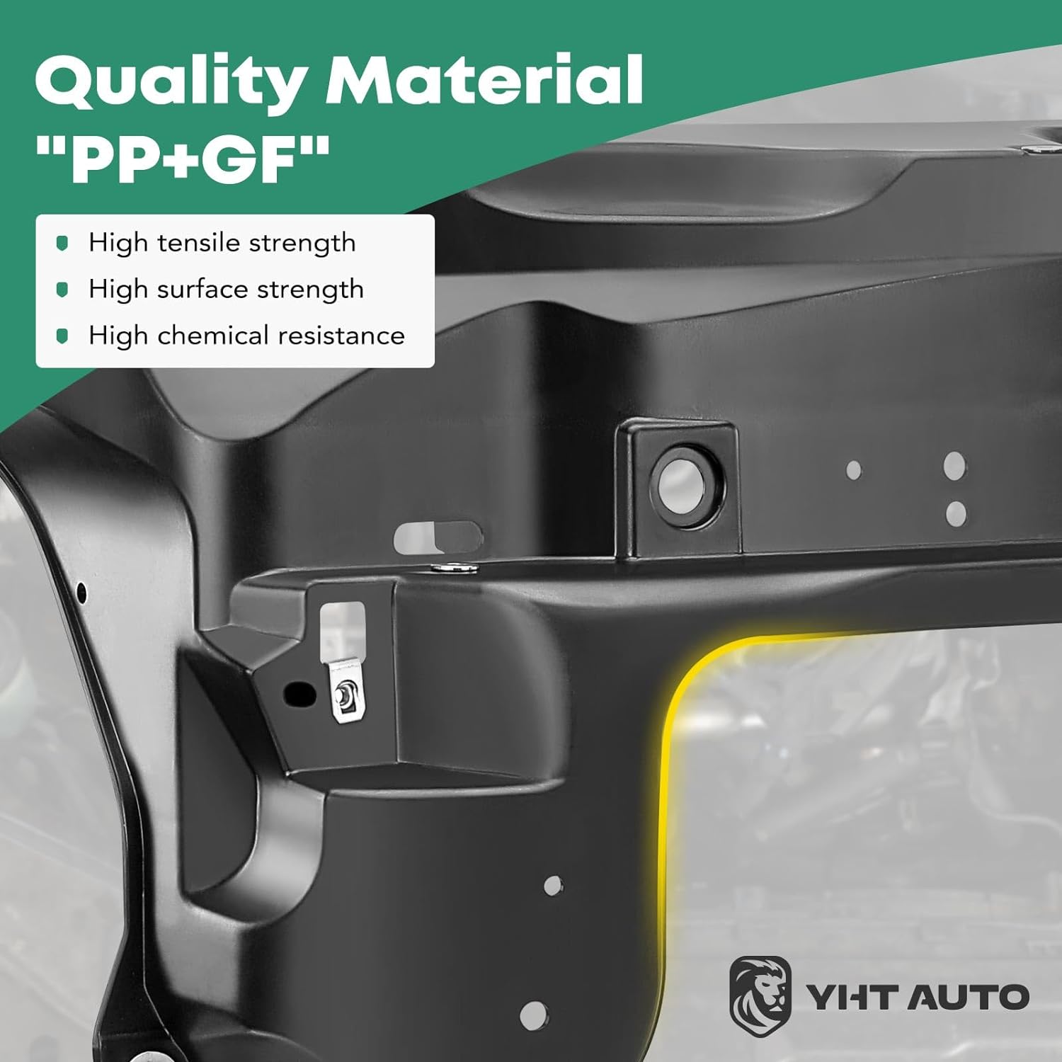 YHTAUTO Repuesto del conjunto de soporte del radiador para Volkswagen Beetle 2012-2019, solo hatchback, soporte del núcleo del radiador, repuesto