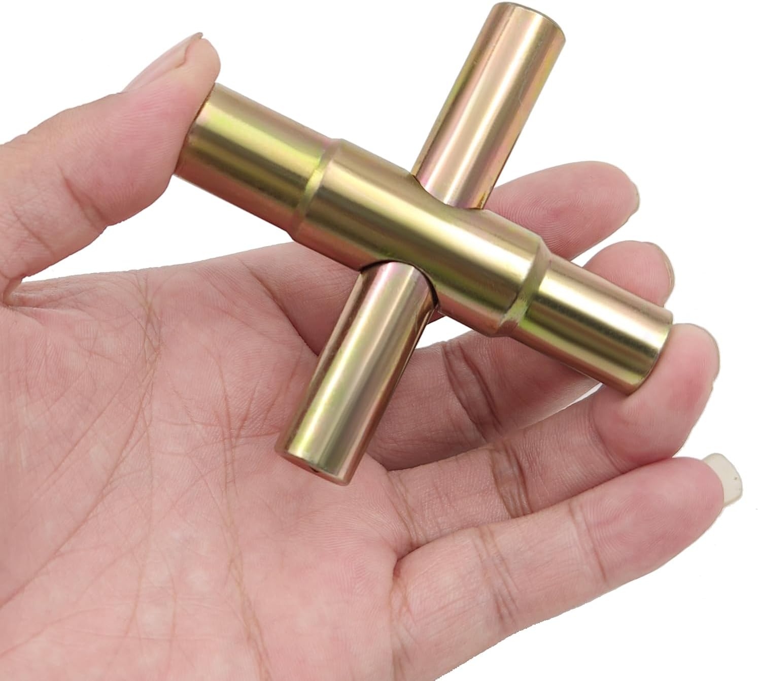 Llave de agua Sillcock de 4 vías, llave de acero para uso general de agua, llave de medidor de gas, llave de grifo de 14 pulgadas, 932 pulgadas, 516