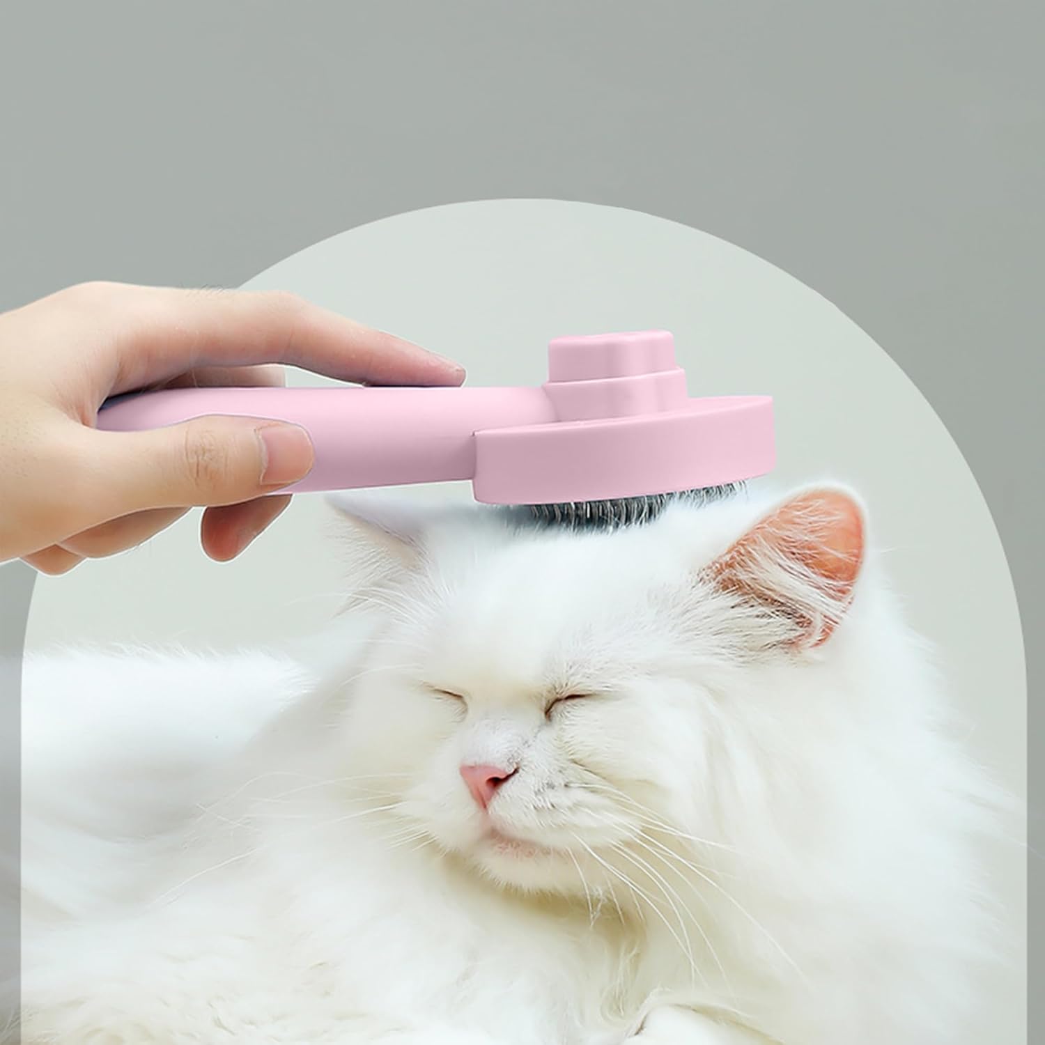 Cepillo de pelo corto o largo para perros y gatos de pelo corto o largo (rosa)