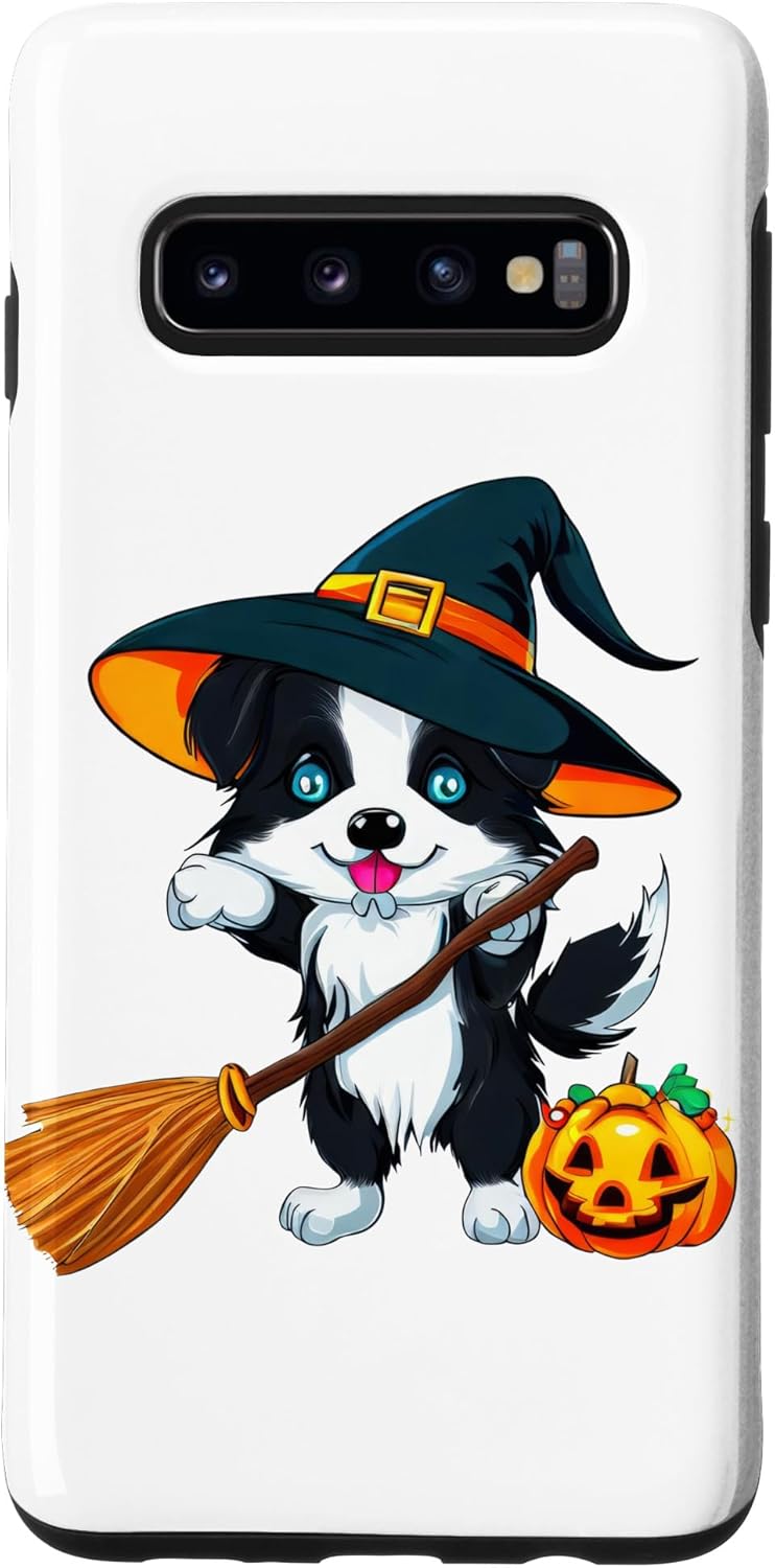 Galaxy S10 Border Collie Witches Halloween Costume For Lover Dog Case