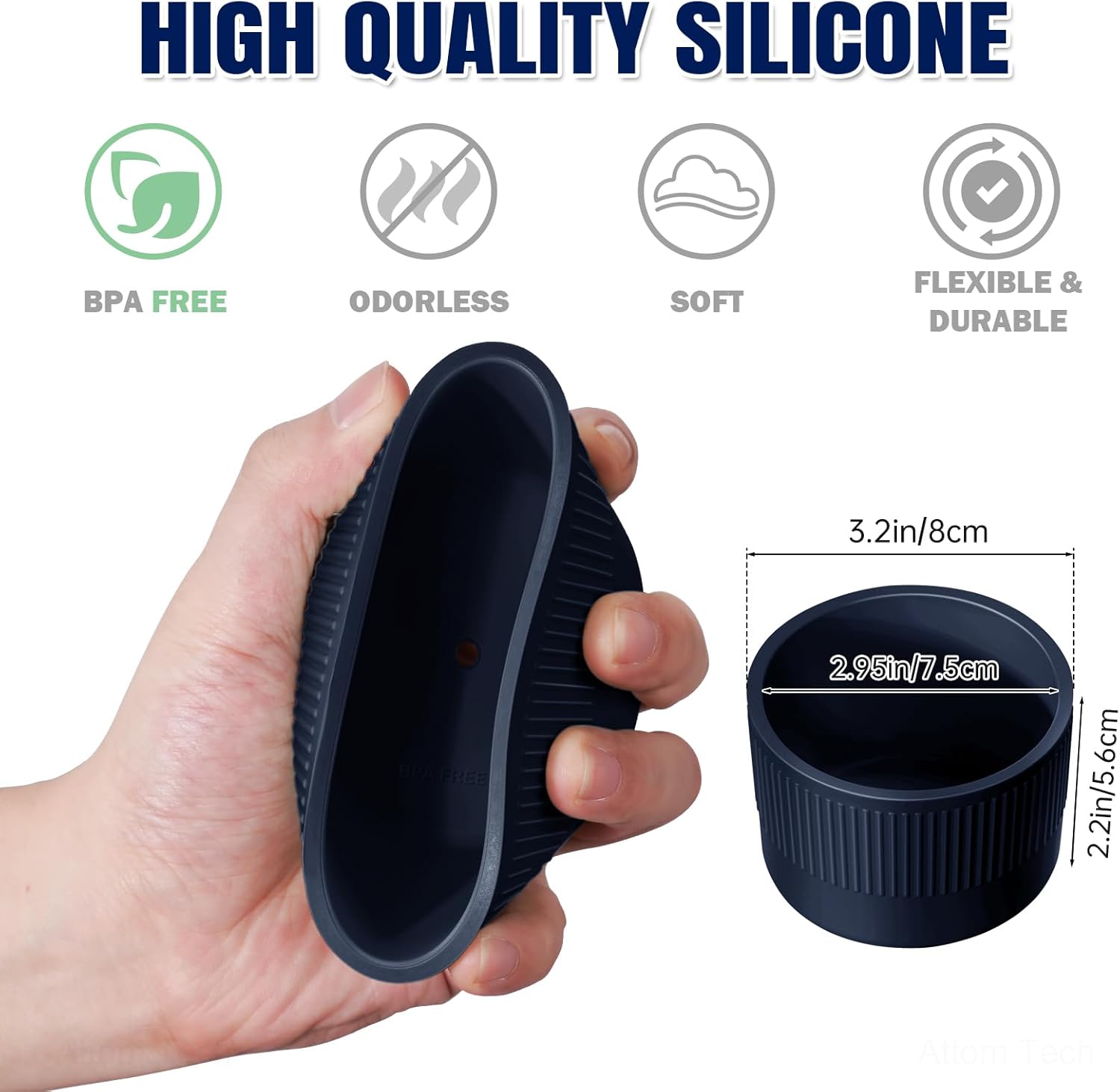 NiHome Protective Silicone Tumbler Boot 2PCS Heavy Duty, Anti-Slip Water Bottle Bottom Sleeve Stanley Cup Boots for Quencher H2.0