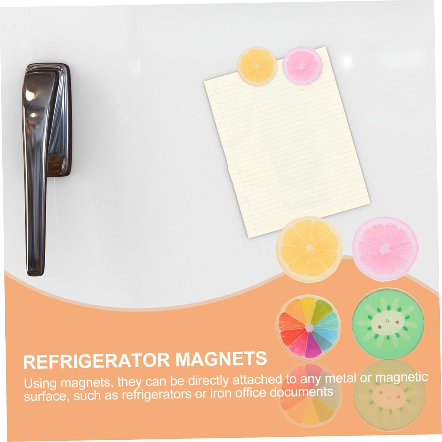 TIDTALEO Locker Decor 8pcs Fruit Soft Magnetic Refrigerator Magnetic Sticker Acrylic Cartoon Fridge Magnet