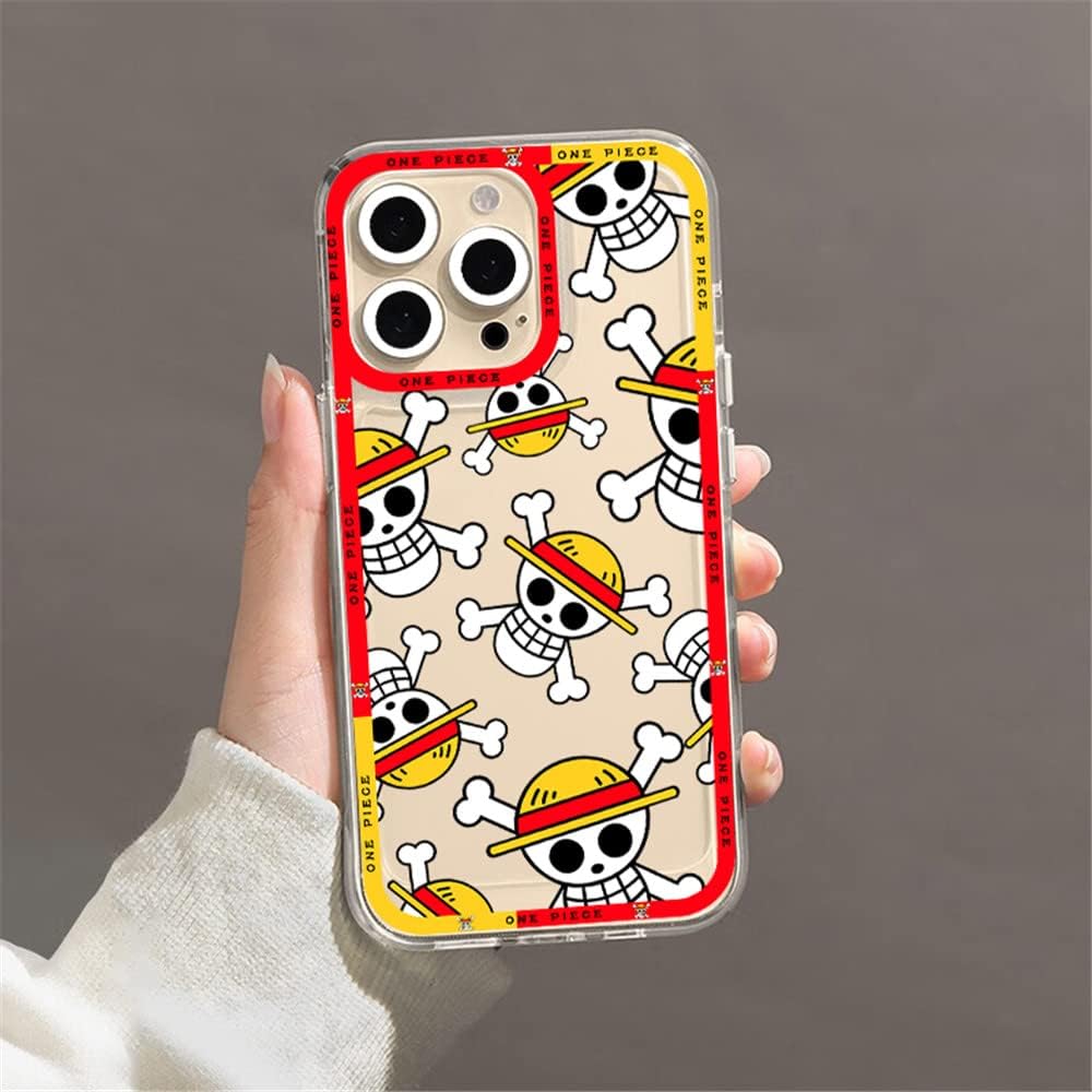 Funda para iPhone 13, diseño de dibujos animados japoneses, funda suave transparente de calavera de animé de dibujos animados japoneses, lindo