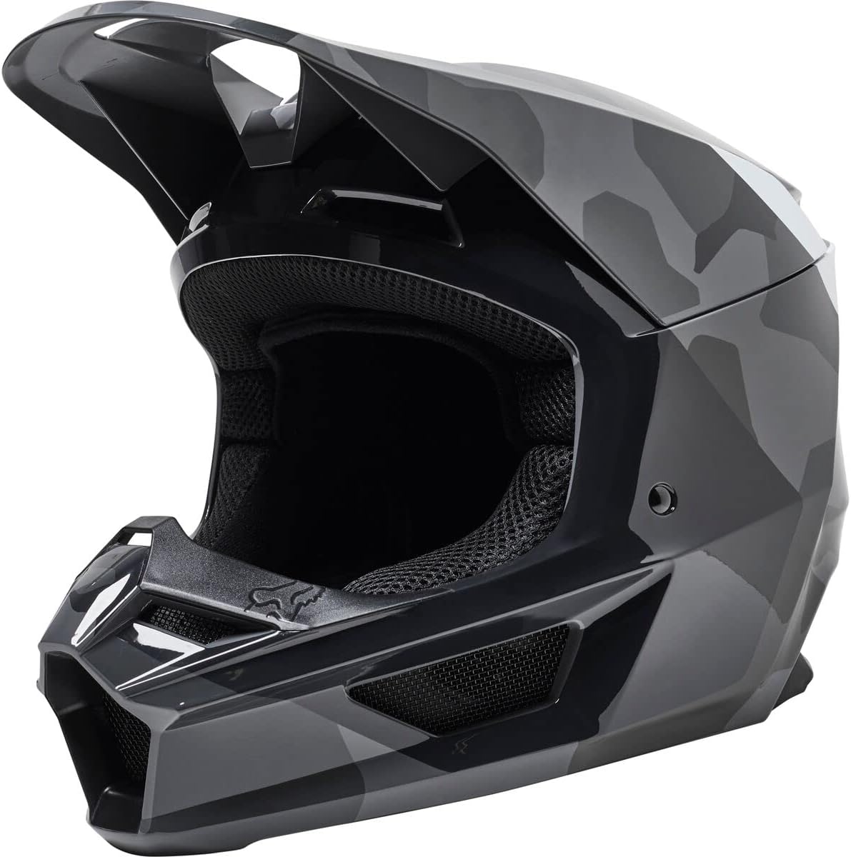 Fox Racing Casco de motocross V1 Core para jóvenes, camuflaje negro BNKR, talla S
