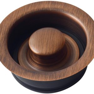 SinkSense – Desagüe de brida de eliminación de 3.5 pulgadas con tapón, cobre antiguo SinkSense – Desagüe de brida de eliminación de 3.5 pulgadas con tapón, cobre antiguo