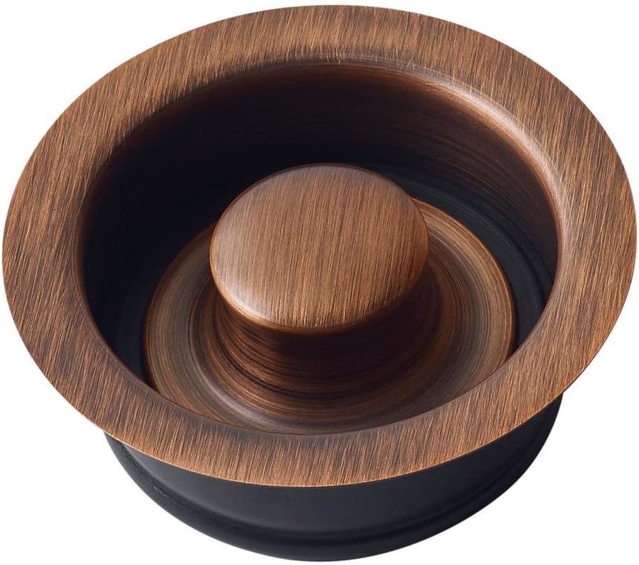 SinkSense – Desagüe de brida de eliminación de 3.5 pulgadas con tapón, cobre antiguo