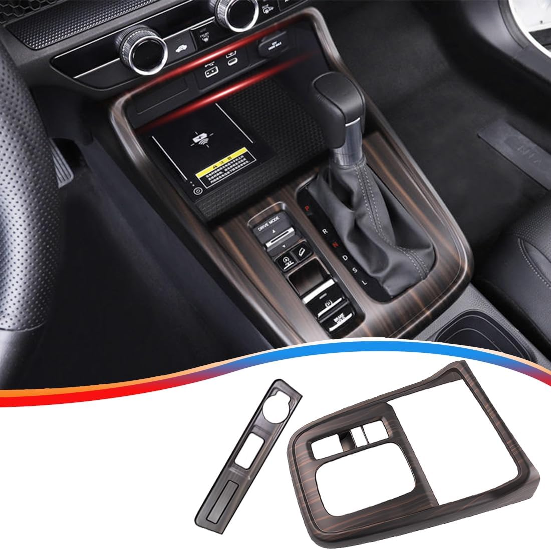 2 piezas de marco de consola central, cubierta de panel de palanca de cambios para Honda CRV CR-V 2023 2024 – Accesorios interiores deportivos de