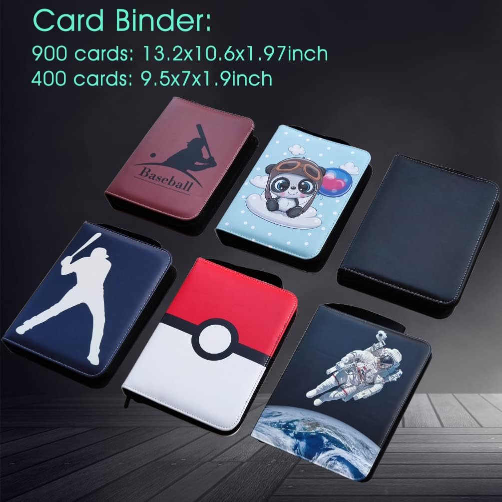 Carpeta de tarjetas de béisbol Álbumes de tarjetas comerciales Se adapta a 400 tarjetas con 50 fundas extraíbles Juego deportivo Soporte protector